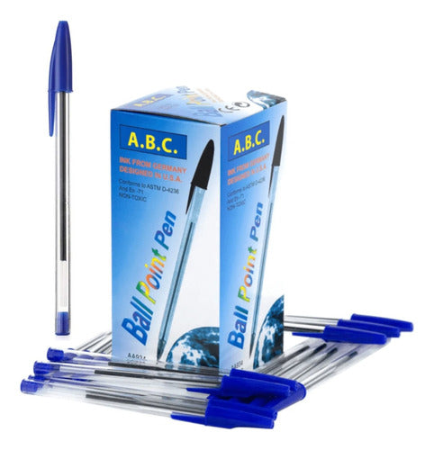 SET DE 50 PLUMAS ESFEROS BOLIGRAFOS AZUL