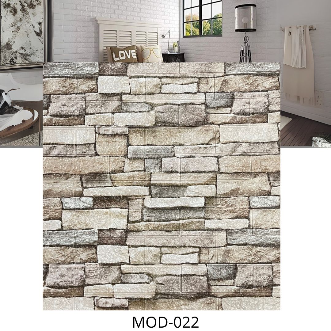 PAPEL TAPIZ AUTOADHESIVO 70X77CM LADRILLOS MOD-022