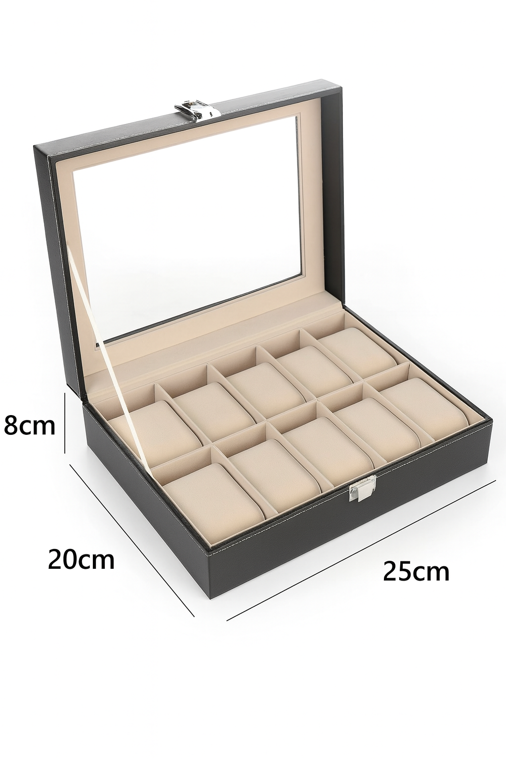 CAJA PORTA RELOJES 10 ESPACIOS