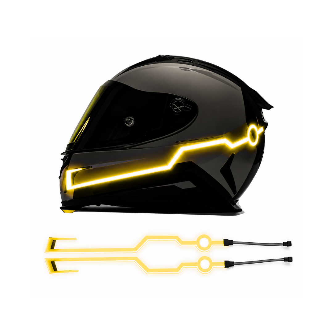 SET 2 TIRAS LED AMARILLO PARA CASCO