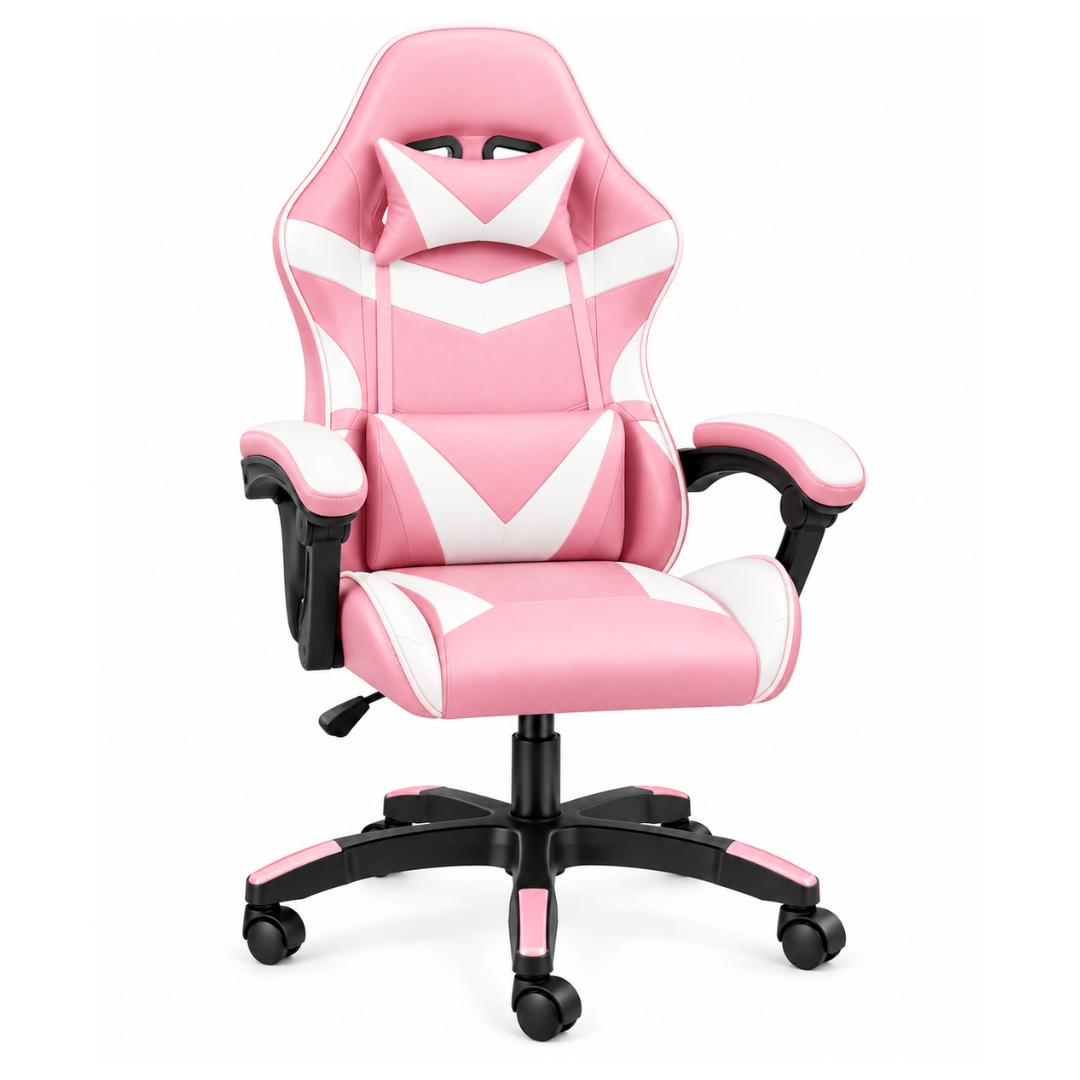 SILLA GAMER ROSADO/BLANCO