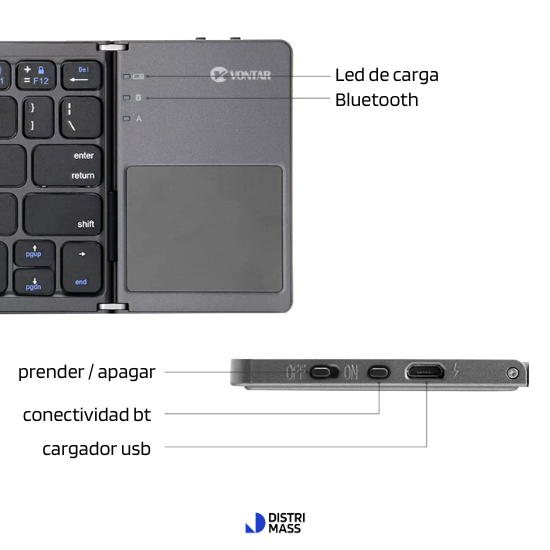 TECLADO BLUETOOTH PLEGABLE