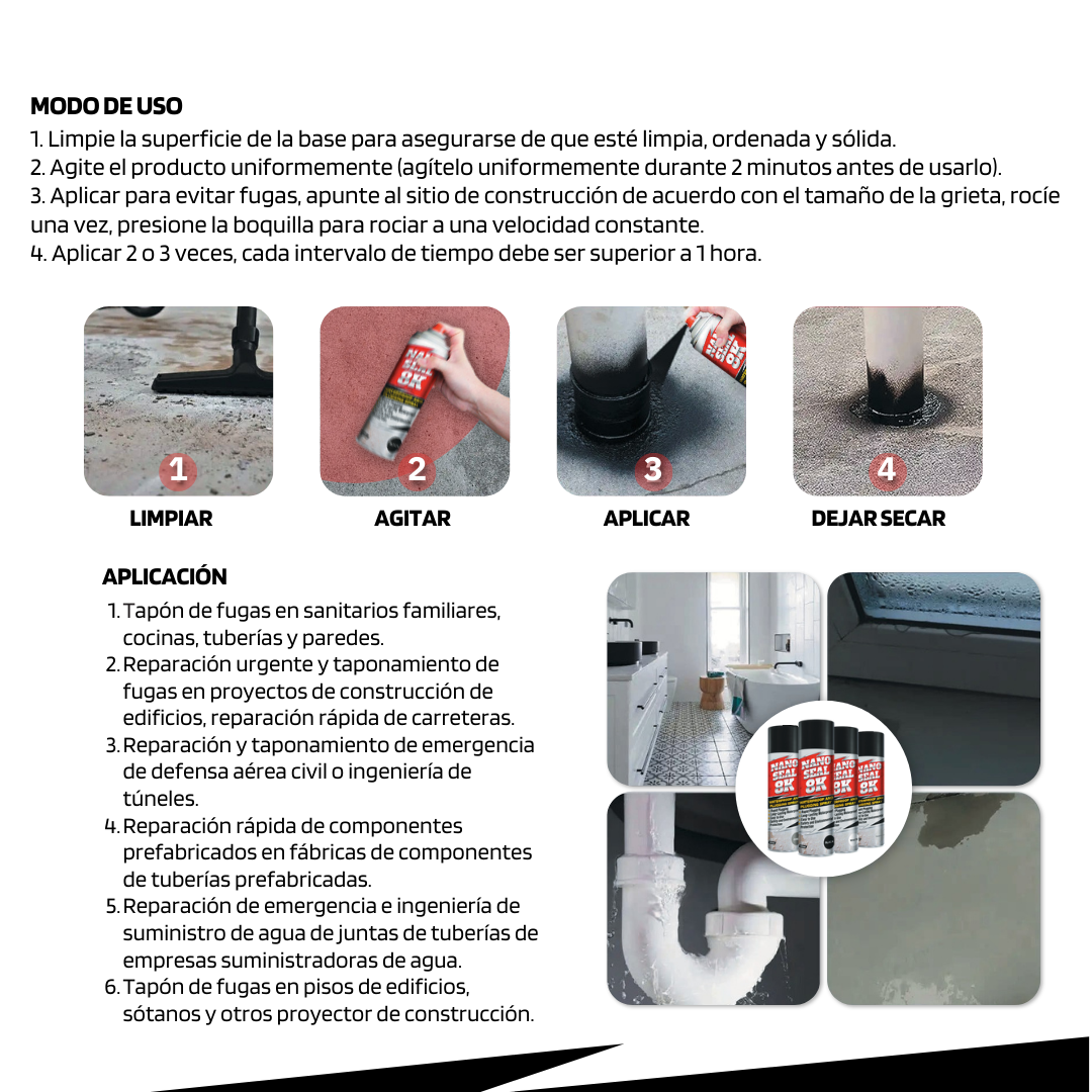 SPRAY NANO SEAL 8K WATERPROOF 650ML NEGRO