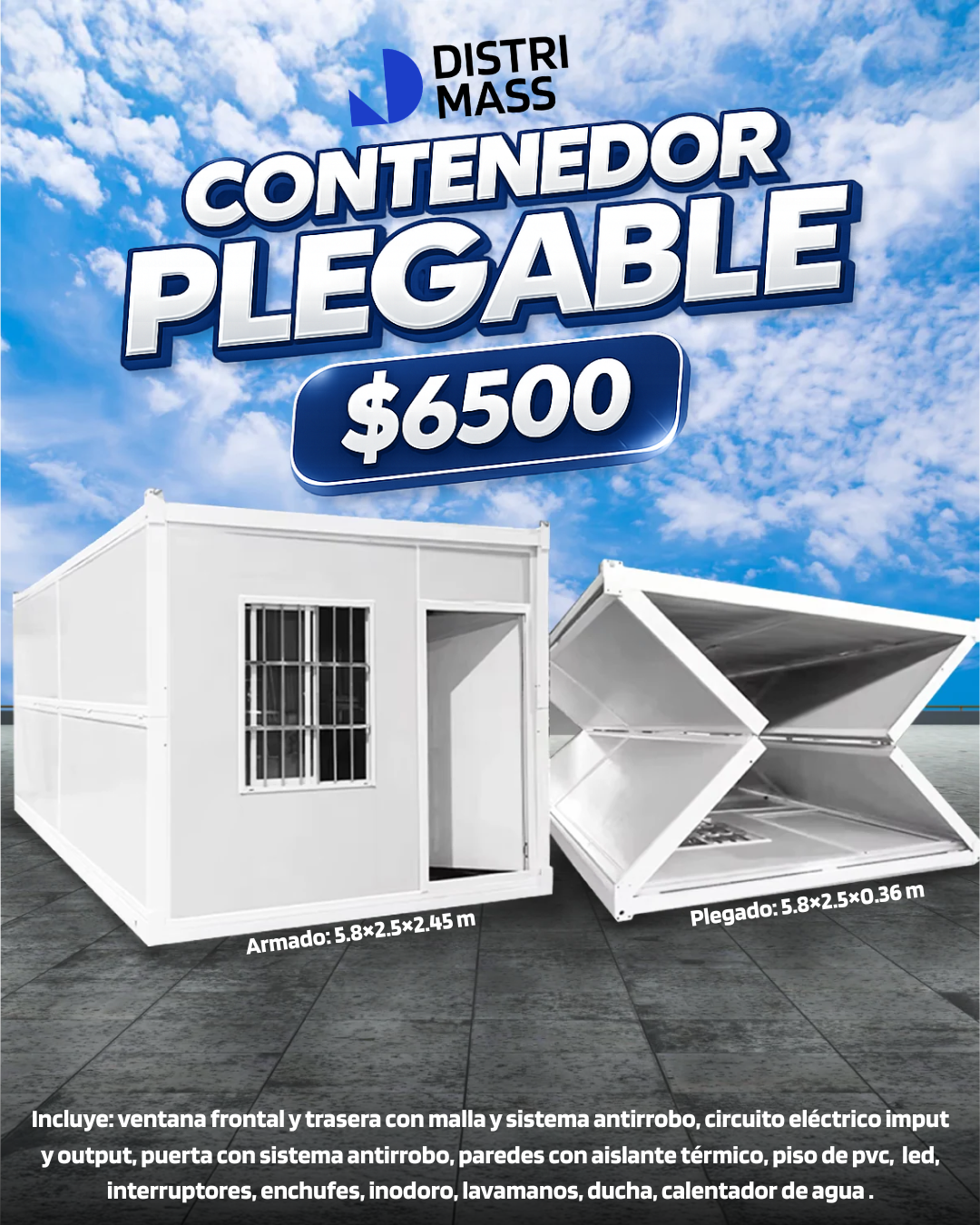 Contenedor plegable 20 pies