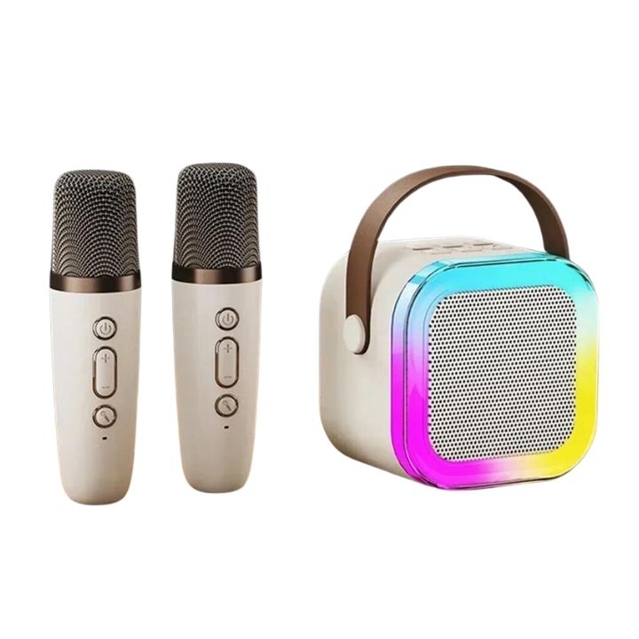 Enceinte Karaoké Duo Sans Fil Avec 2 Micros - 10W USB - Marque Générique