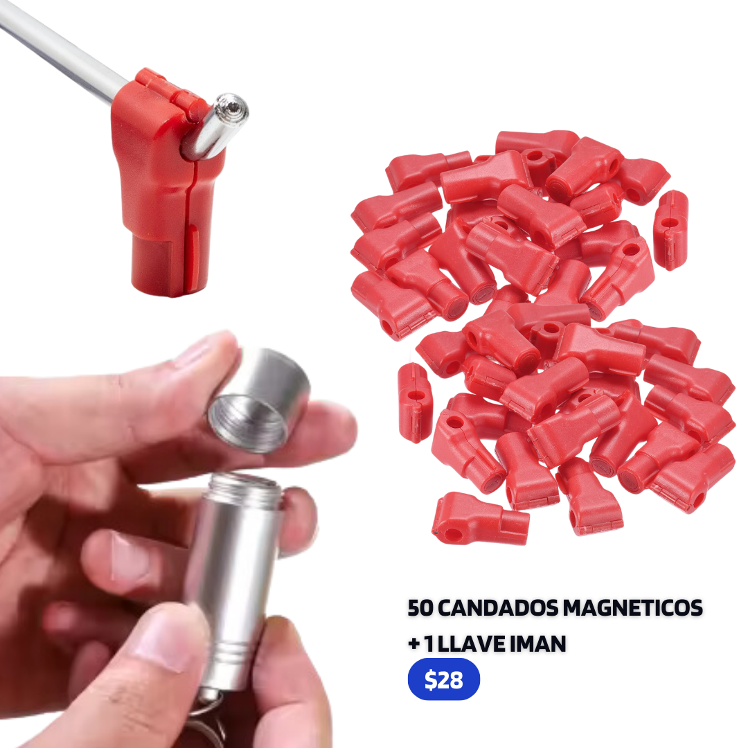 SET DE 50 CANDADOS MAGNETICOS CON 1 LLAVE