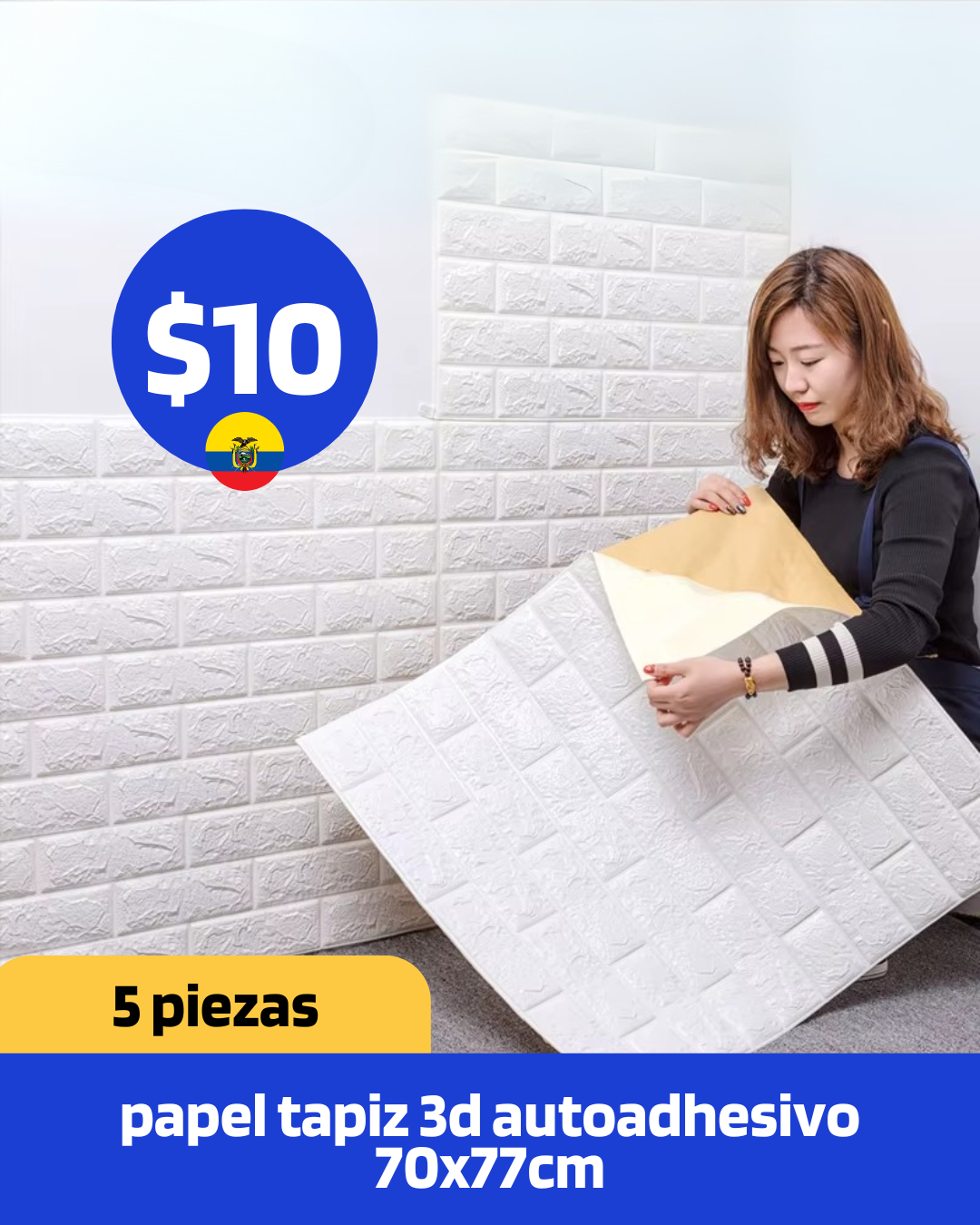 10 PAPEL TAPIZ AUTOADHESIVO BLANCO