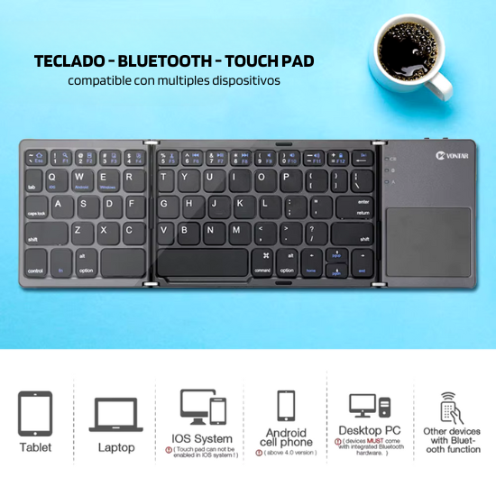 TECLADO BLUETOOTH PLEGABLE