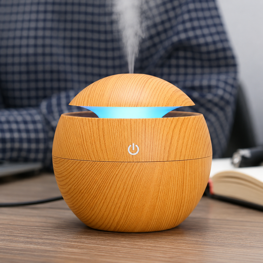 HUMIFICADOR DIFUSOR REDONDO TIPO MADERA
