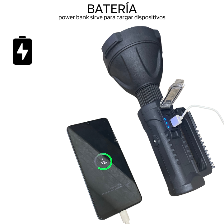 LINTERNA LED RECARGABLE Y POWER BANK