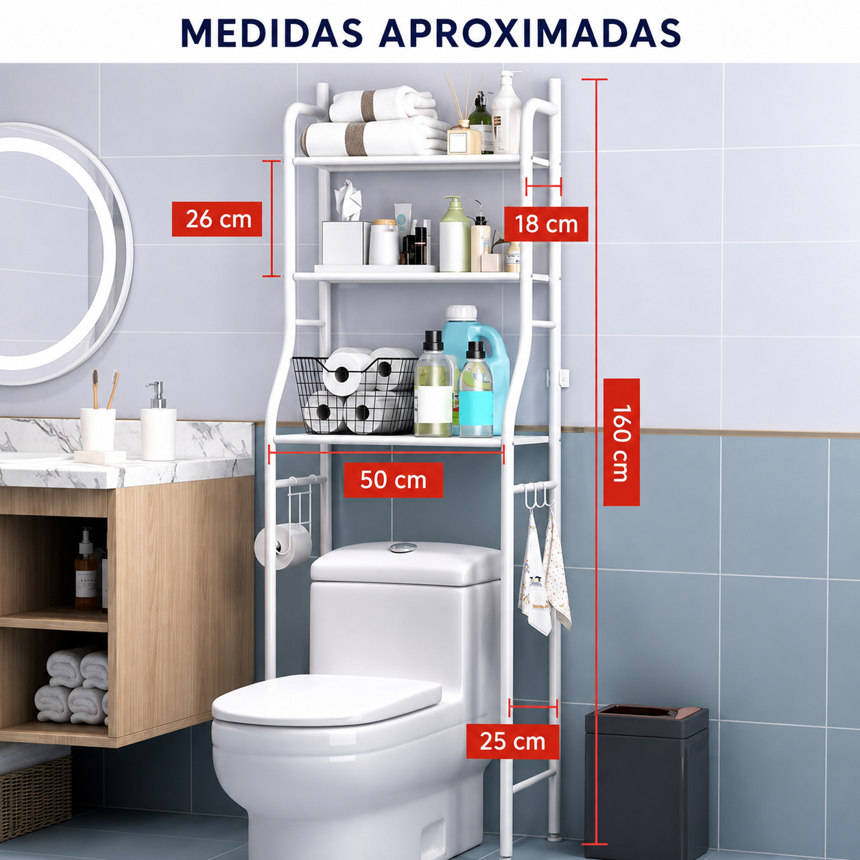 ESTANTE RACK ORGANIZADOR DE BANO