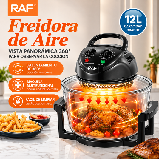 FREIDORA DE AIRE DE VIDRIO 12 LITROS RAF