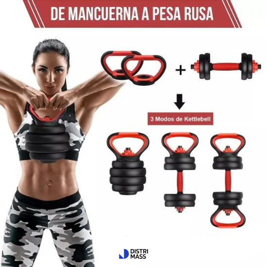 SET DE PESAS 20KG 3 EN 1