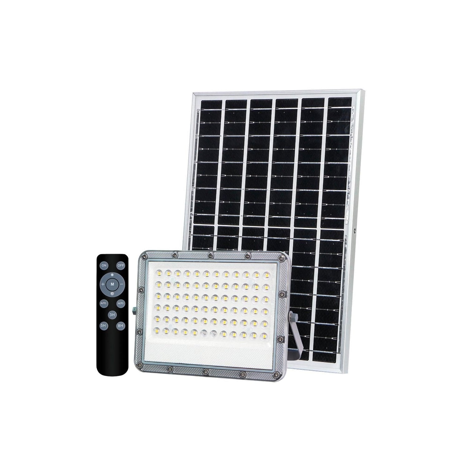 REFLECTOR LED 100W CON PANEL SOLAR– Distrimass