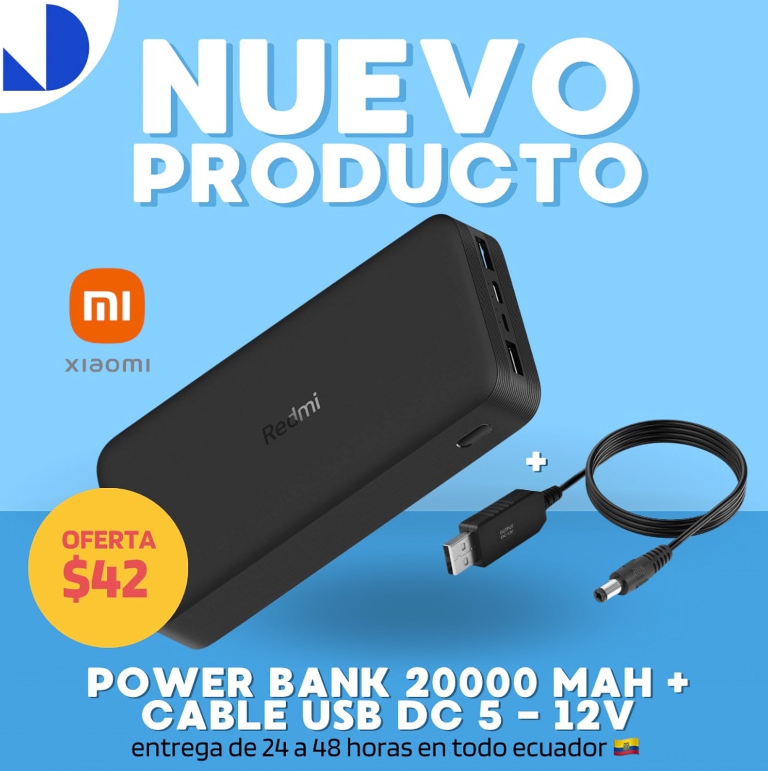 POWER BANK XIAOMI 20.000MAH CON REGALO