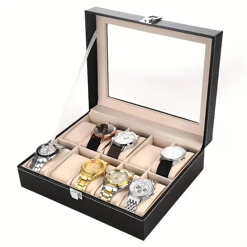 CAJA PORTA RELOJES 10 ESPACIOS